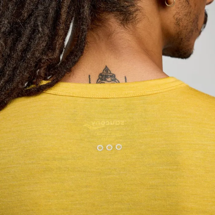 Men Saucony Tops Peregrine Merino Long Sleeve Oak Heather