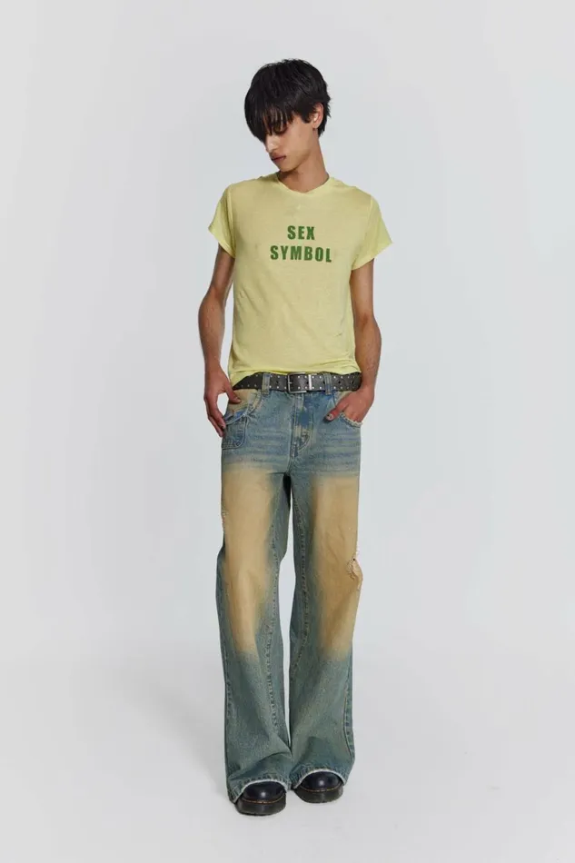 Men Sex Symbol Tee Yellow Jaded London TShirts