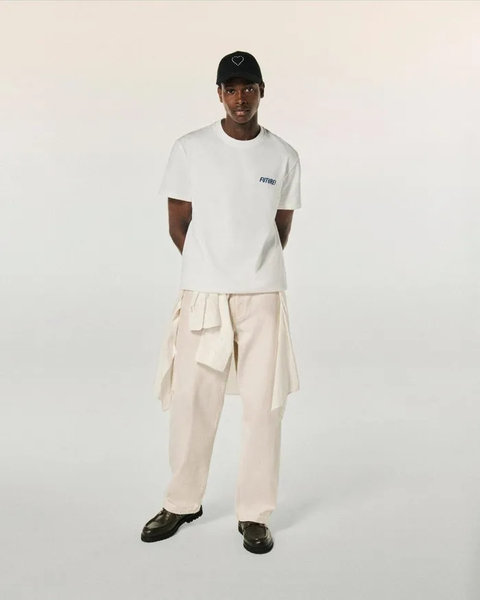 Men Shirts and TShirts From Future Crewneck Short Sleeve TShirt White