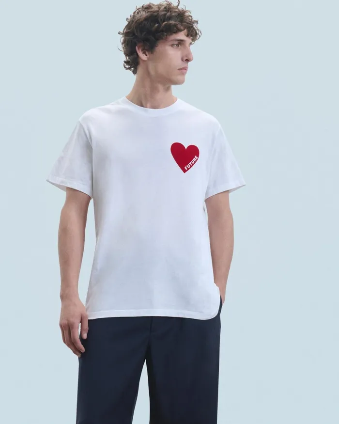 Men Shirts and TShirts From Future Heart Crewneck TShirt White