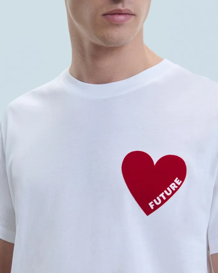 Men Shirts and TShirts From Future Heart Crewneck TShirt White