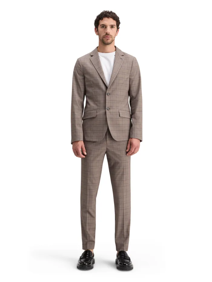 Men SINGLE BREASTED YARNDYED BLAZER Brown Ecru Check Scotch and Soda Blazers and Waistcoats Men SINGLE BREASTED YARNDYED BLAZER Brown Ecru Check Scotch and Soda Blazers and Waistcoats