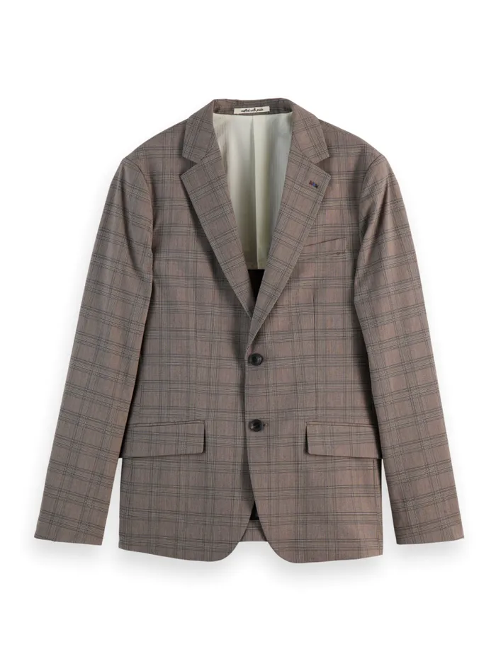 Men SINGLE BREASTED YARNDYED BLAZER Brown Ecru Check Scotch and Soda Blazers and Waistcoats Men SINGLE BREASTED YARNDYED BLAZER Brown Ecru Check Scotch and Soda Blazers and Waistcoats