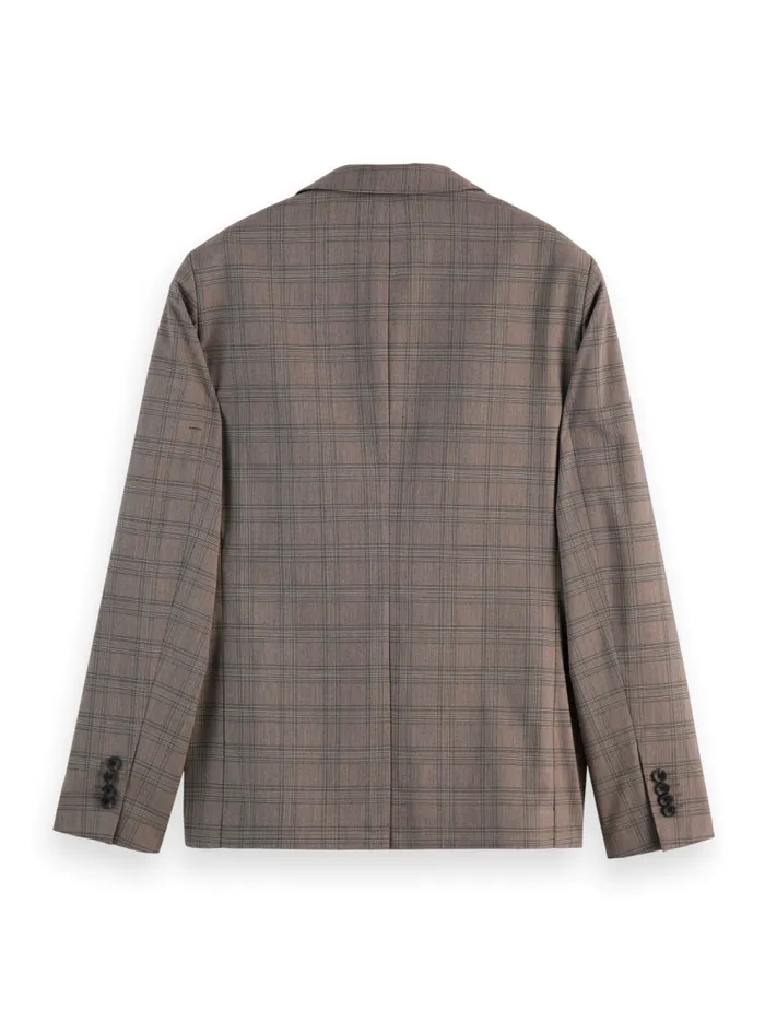 Men SINGLE BREASTED YARNDYED BLAZER Brown Ecru Check Scotch and Soda Blazers and Waistcoats Men SINGLE BREASTED YARNDYED BLAZER Brown Ecru Check Scotch and Soda Blazers and Waistcoats