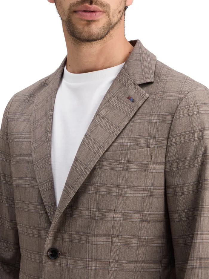 Men SINGLE BREASTED YARNDYED BLAZER Brown Ecru Check Scotch and Soda Blazers and Waistcoats Men SINGLE BREASTED YARNDYED BLAZER Brown Ecru Check Scotch and Soda Blazers and Waistcoats