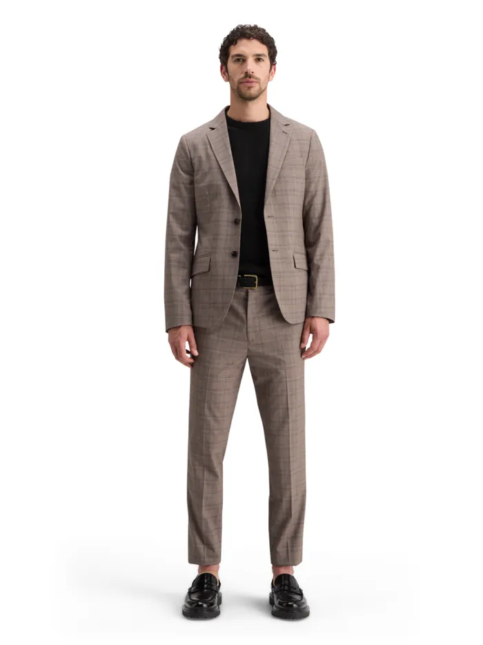 Men SINGLE BREASTED YARNDYED BLAZER Brown Ecru Check Scotch and Soda Blazers and Waistcoats Men SINGLE BREASTED YARNDYED BLAZER Brown Ecru Check Scotch and Soda Blazers and Waistcoats