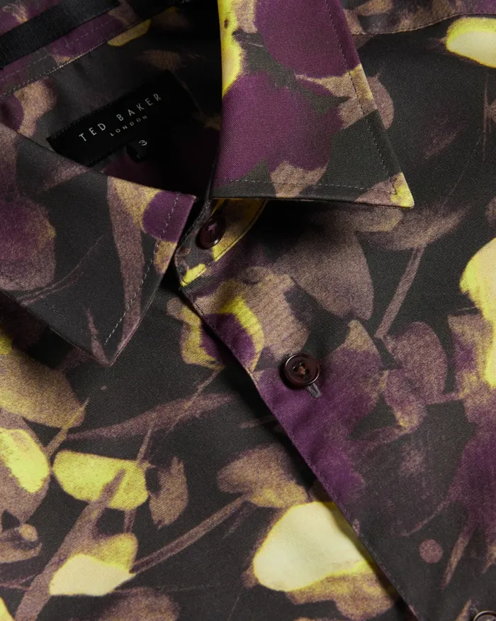 Men SLEVEN 8211 Long Sleeve Watercolour Print Shirt Multicoloured Ted Baker Shirts