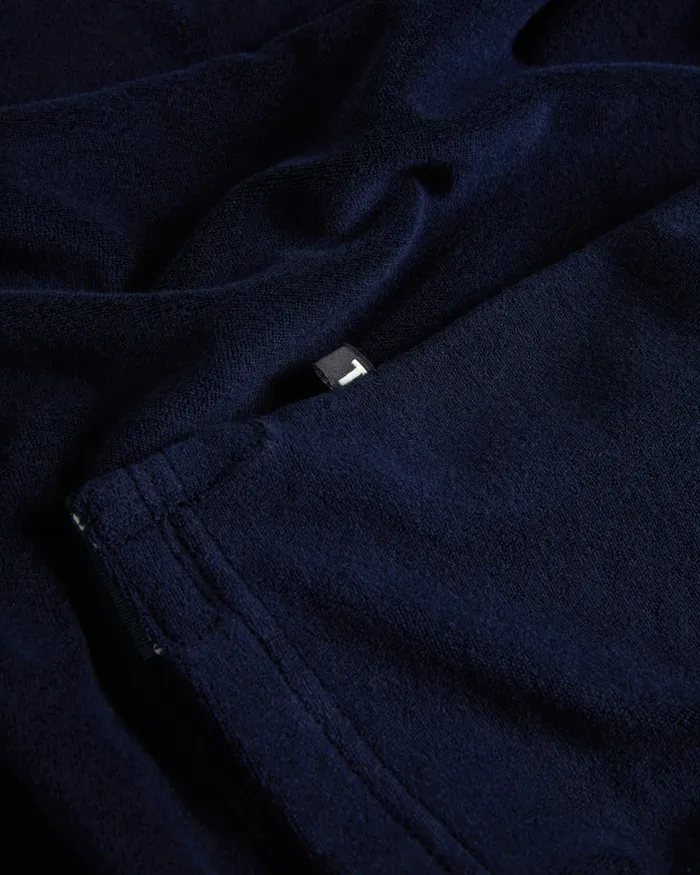 Men SNDBANK 8211 Towelling Revere Collar Polo Shirt Navy Ted Baker Polo Shirts