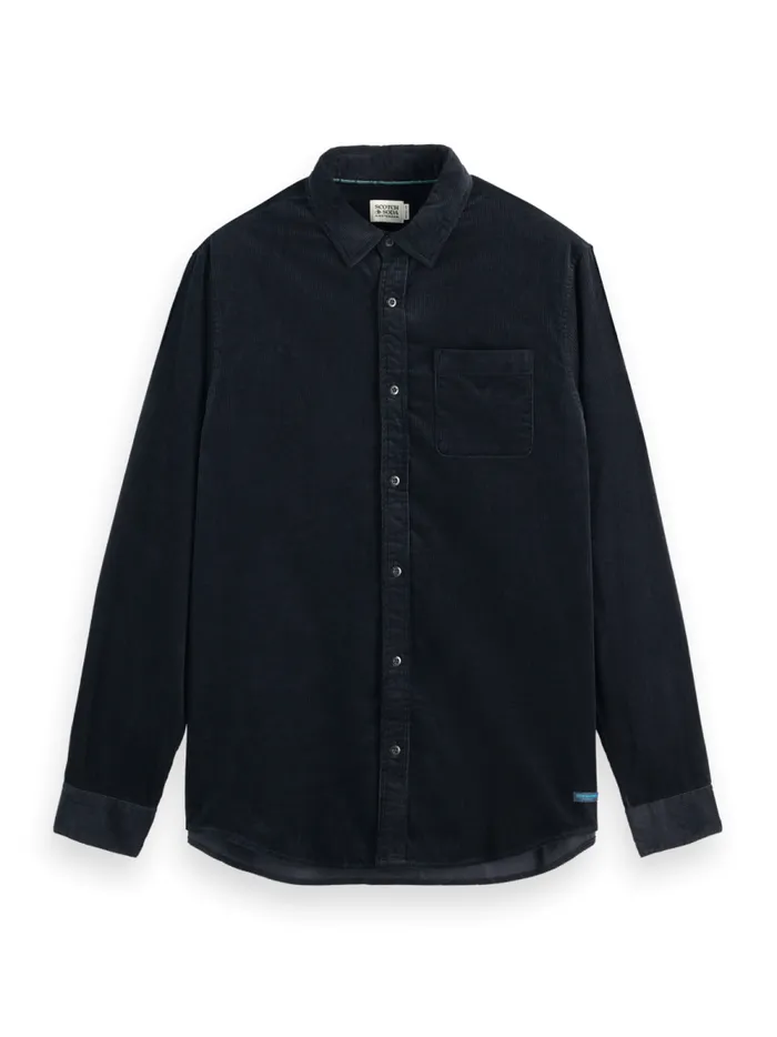 Men SOLID CORDUROY SHIRT Black Scotch and Soda Shirts
