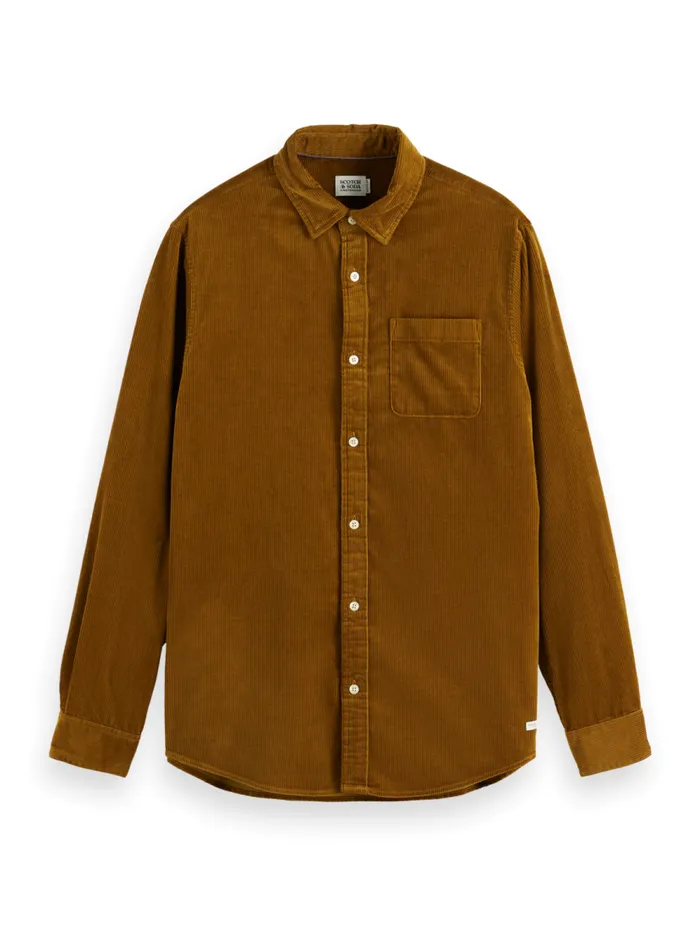 Men SOLID CORDUROY SHIRT Black Scotch and Soda Shirts