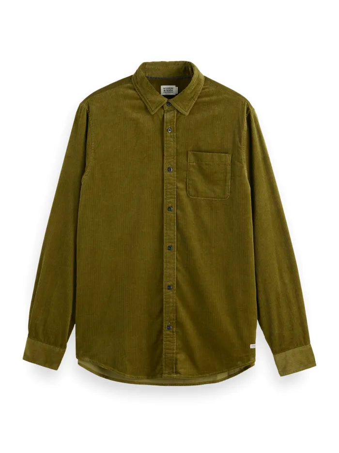 Men SOLID CORDUROY SHIRT Black Scotch and Soda Shirts