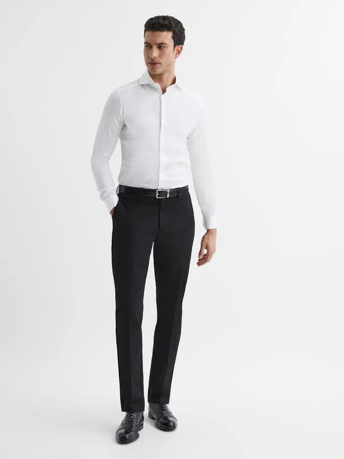 Men Storm Cotton Twill Slim Fit Shirt White Reiss Shirts