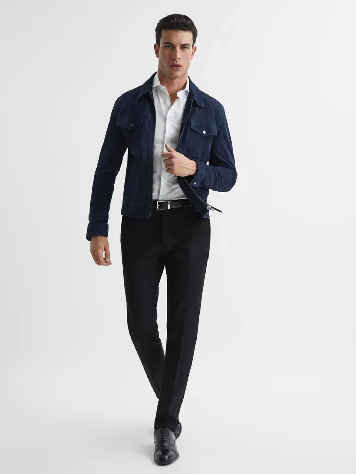 Men Storm Cotton Twill Slim Fit Shirt White Reiss Shirts
