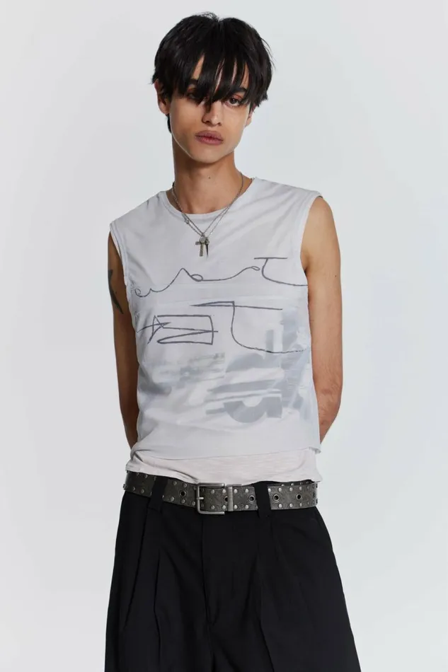 Men Surge Layered Tank White Jaded London Vests