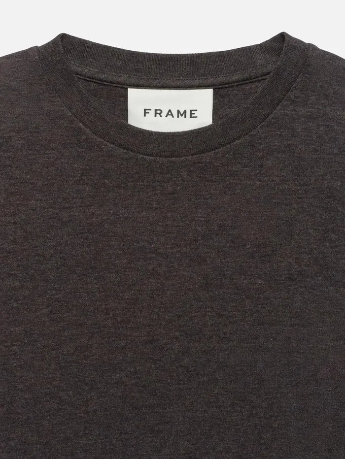 Men Tees FRAME Duo Fold Long Sleeve Crew 8212 Marron Heather Men Tees FRAME Duo Fold Long Sleeve Crew 8212 Marron Heather