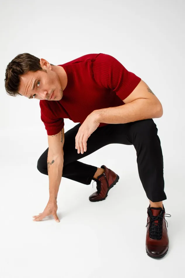 Men The Houston Leather Burgundy LaceUp Casual Boot With A Zipper Vinci Leather Boots