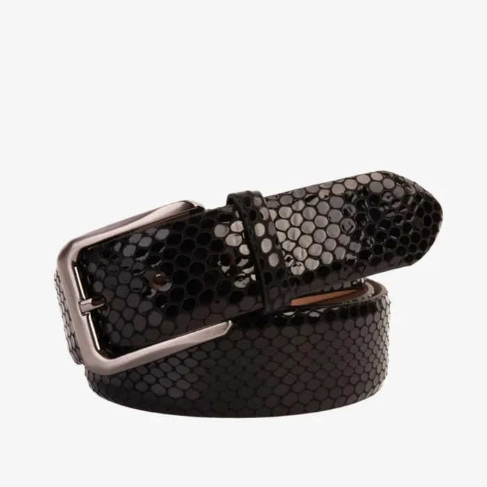 Men The King Black Leather Belt Vinci Leather Leather Belts
