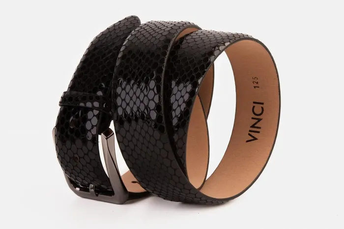 Men The King Black Leather Belt Vinci Leather Leather Belts