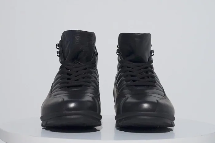 Men The Merter Black Leather Casual LaceUp Boot Vinci Leather Boots
