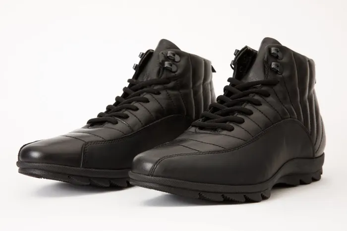 Men The Merter Black Leather Casual LaceUp Boot Vinci Leather Boots