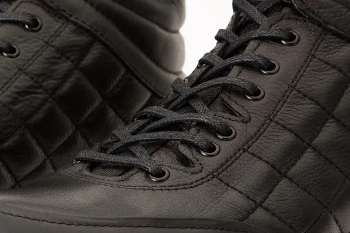Men The Riga Black Leather Casual LaceUp Boot With A Zipper Vinci Leather Boots