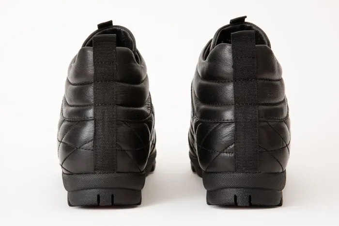 Men The Riga Black Leather Casual LaceUp Boot With A Zipper Vinci Leather Boots