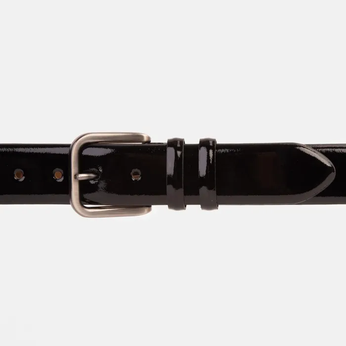 Men The Royal Hand Craft Black Patent Leather Belt Vinci Leather Dress Shoes