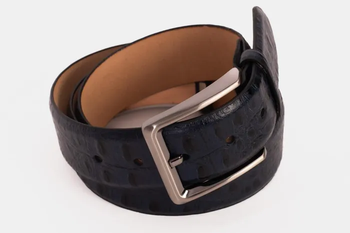 Men The Savamala Blue Leather Belt Vinci Leather Sneakers
