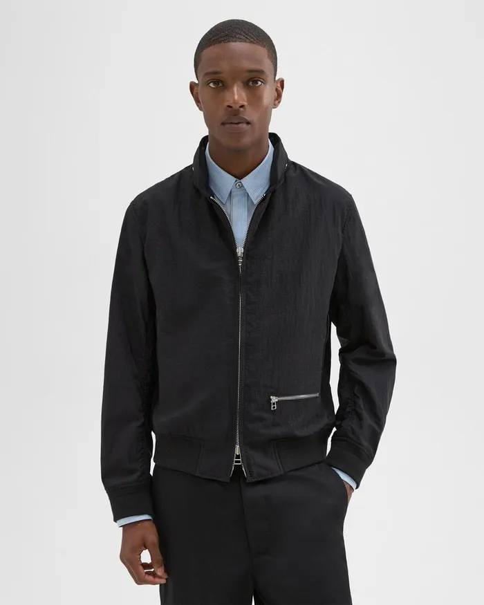 Men Theory Outerwear Blouson ZipUp Jacket Black