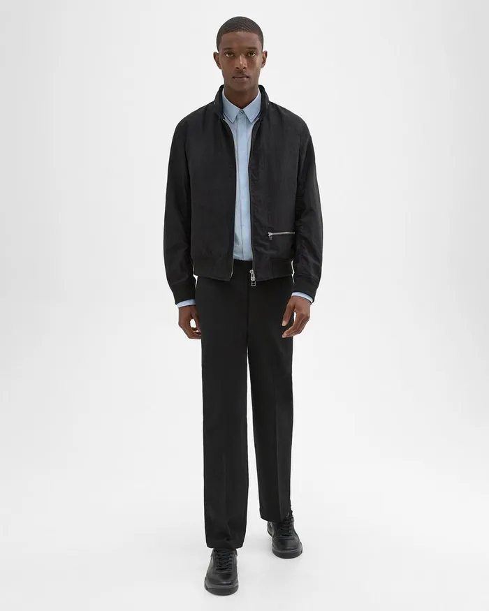 Men Theory Outerwear Blouson ZipUp Jacket Black