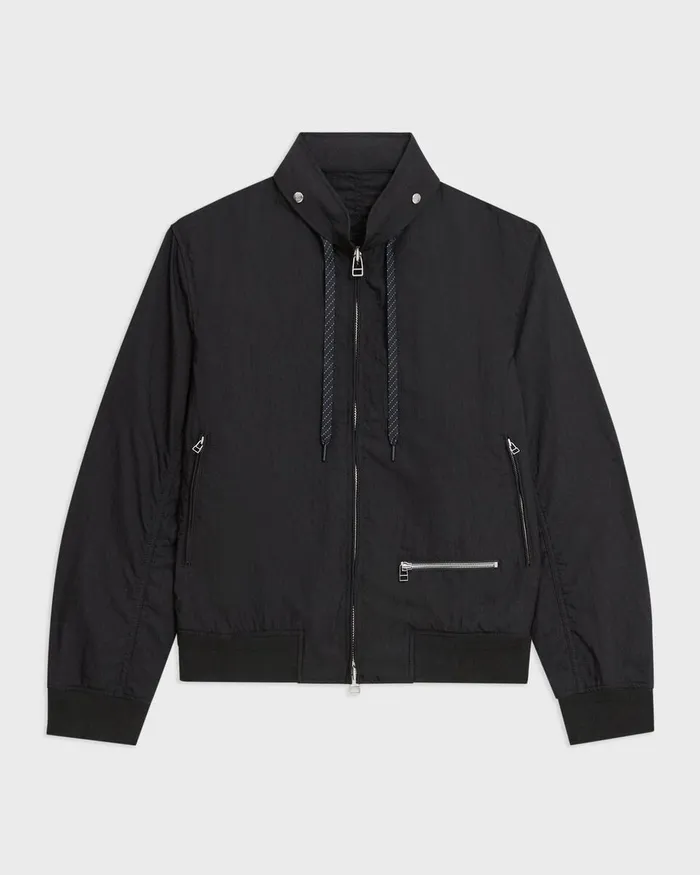 Men Theory Outerwear Blouson ZipUp Jacket Black