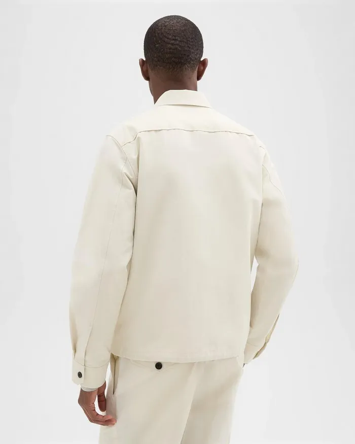 Men Theory Outerwear Shirt Jacket Ecru