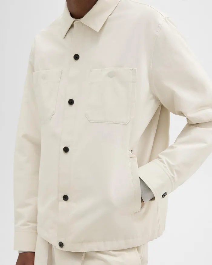 Men Theory Outerwear Shirt Jacket Ecru