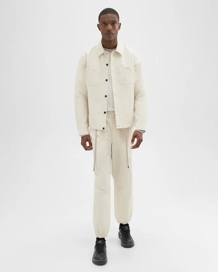 Men Theory Outerwear Shirt Jacket Ecru