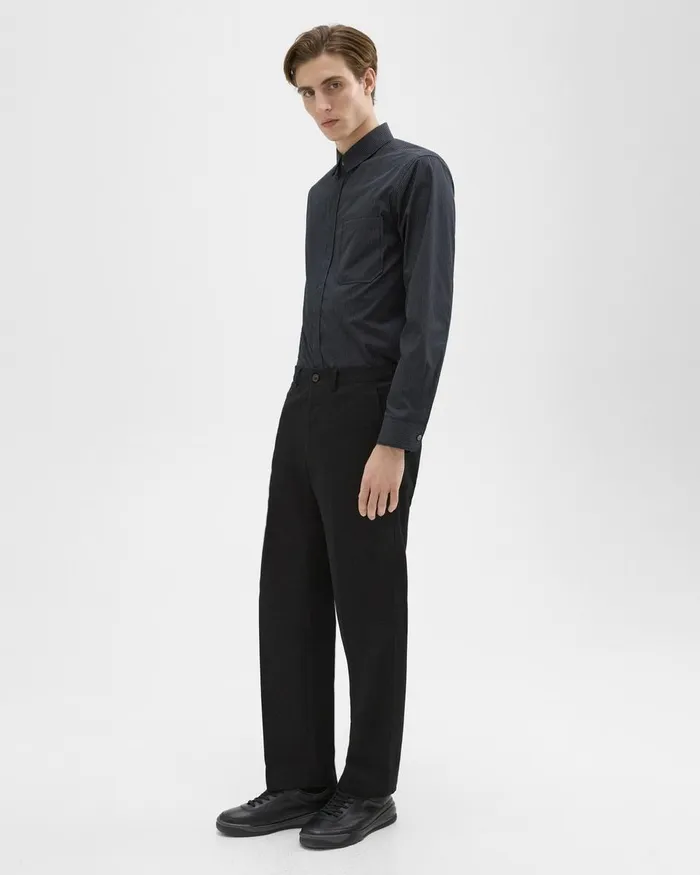 Men Theory Pants Relaxed Virgin Wool Pant Black