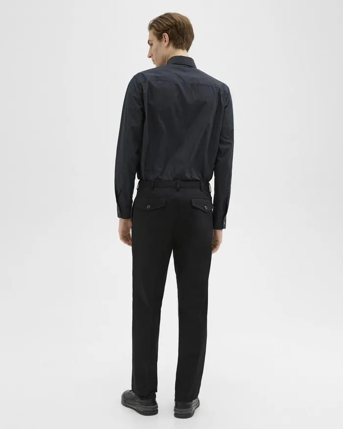Men Theory Pants Relaxed Virgin Wool Pant Black