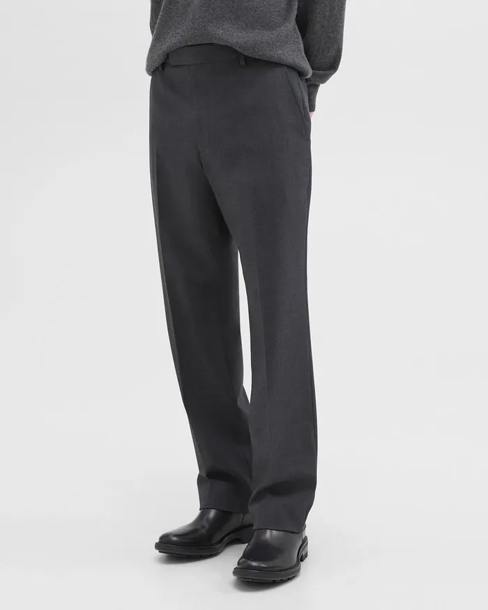Men Theory Pants Straight Pant In WoolBlend Twill Pestle Melange