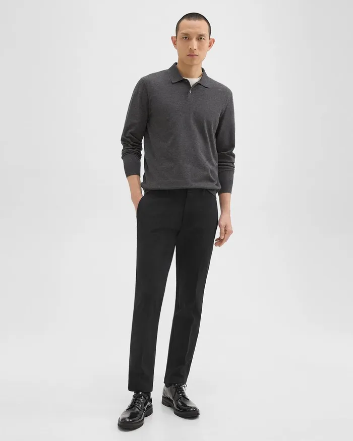 Men Theory Pants Zaine Pant In Stretch Cotton Black