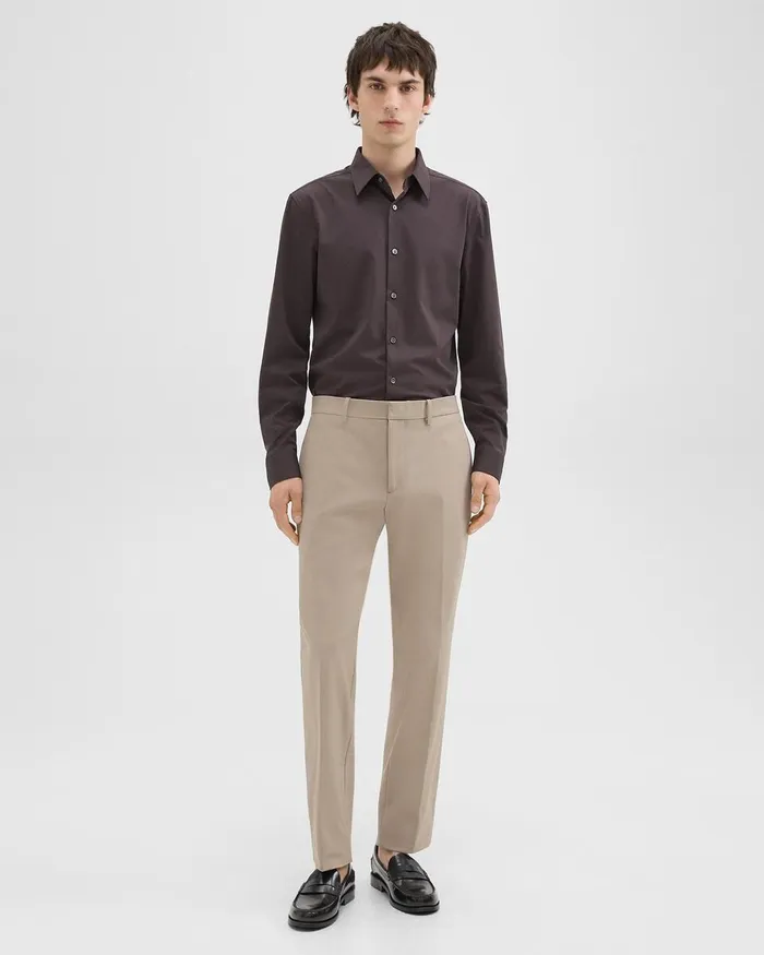 Men Theory Pants Zaine Pant In Stretch Cotton Taupe
