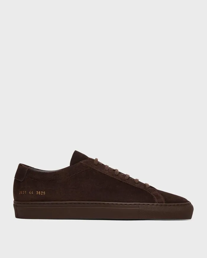 Men Theory Shoes Common Projects Original Achilles Sneakers Dark Brown
