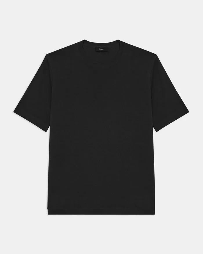 Men Theory Sweaters Cardigans Basic Tee In Regal Wool Black