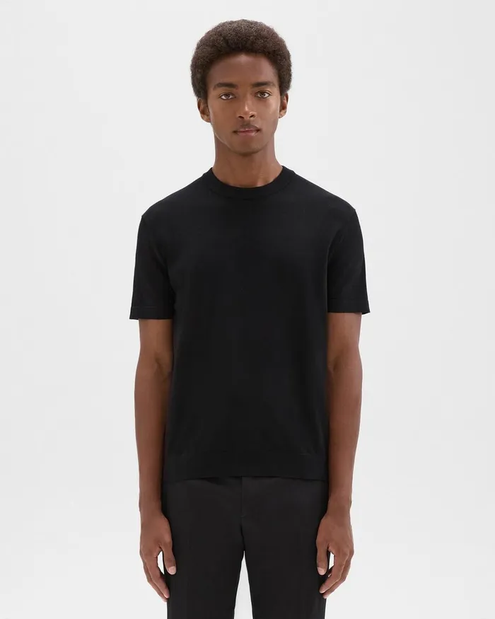 Men Theory Sweaters Cardigans Sarior Tee In Light Bilen Black