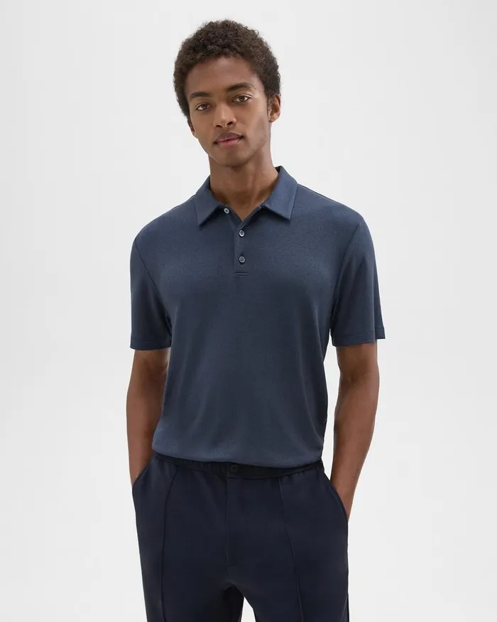 Men Theory TShirts Polos Bron Polo Shirt In Anemone Modal Jersey Eclipse Multi