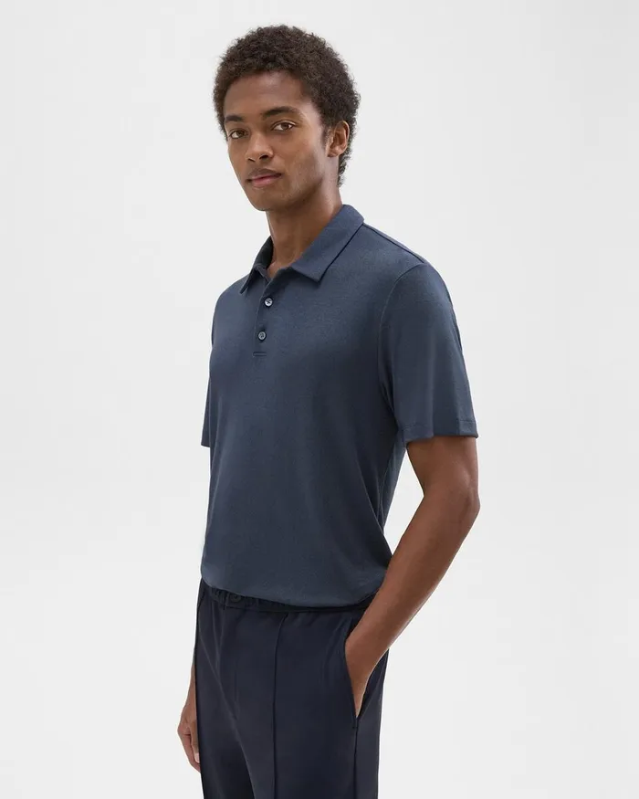 Men Theory TShirts Polos Bron Polo Shirt In Anemone Modal Jersey Eclipse Multi
