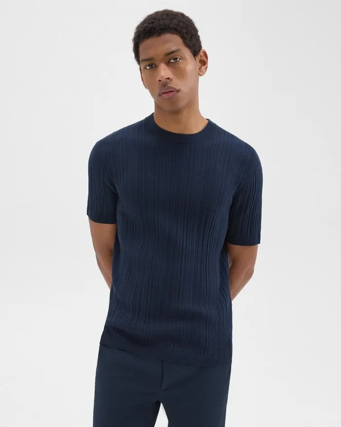 Men Theory TShirts Polos Damian Tee In Cotton Baltic