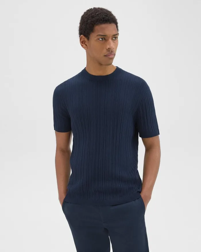 Men Theory TShirts Polos Damian Tee In Cotton Baltic