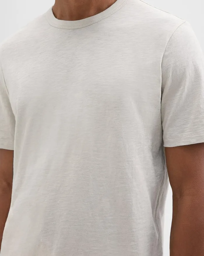 Men Theory TShirts Polos Essential Tee In Cosmos Slub Cotton Limestone