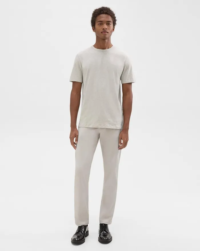 Men Theory TShirts Polos Essential Tee In Cosmos Slub Cotton Limestone