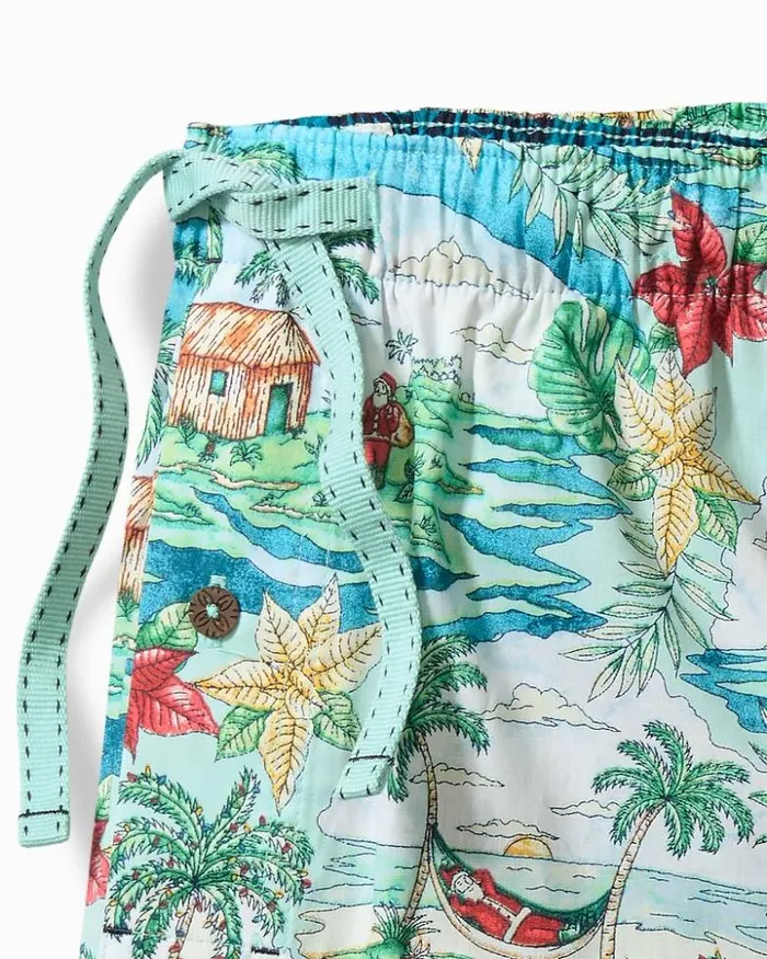 Men Tommy Bahama Loungewear and Pajamas Big and Tall Jersey Long Sleeve and Pants Pajama Set Big Sky Blue