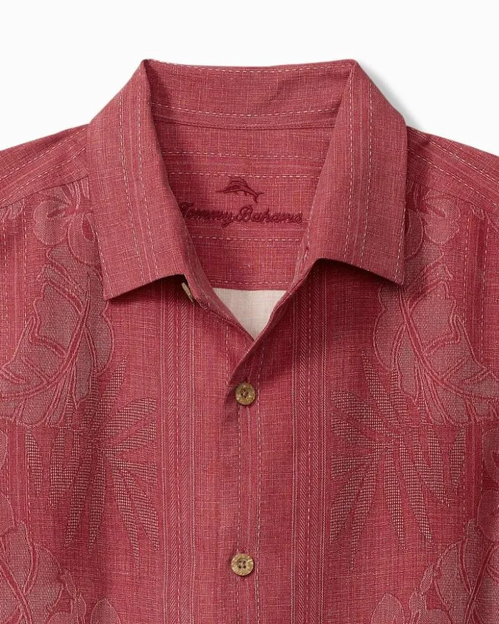 Men Tommy Bahama Shirts Bali Border Silk Camp Shirt Deep Havana Men Tommy Bahama Shirts Bali Border Silk Camp Shirt Deep Havana